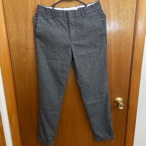 H&M Gray Black Woven Skinny Fit High Rise Cropped Cuffed Trouser, 28R